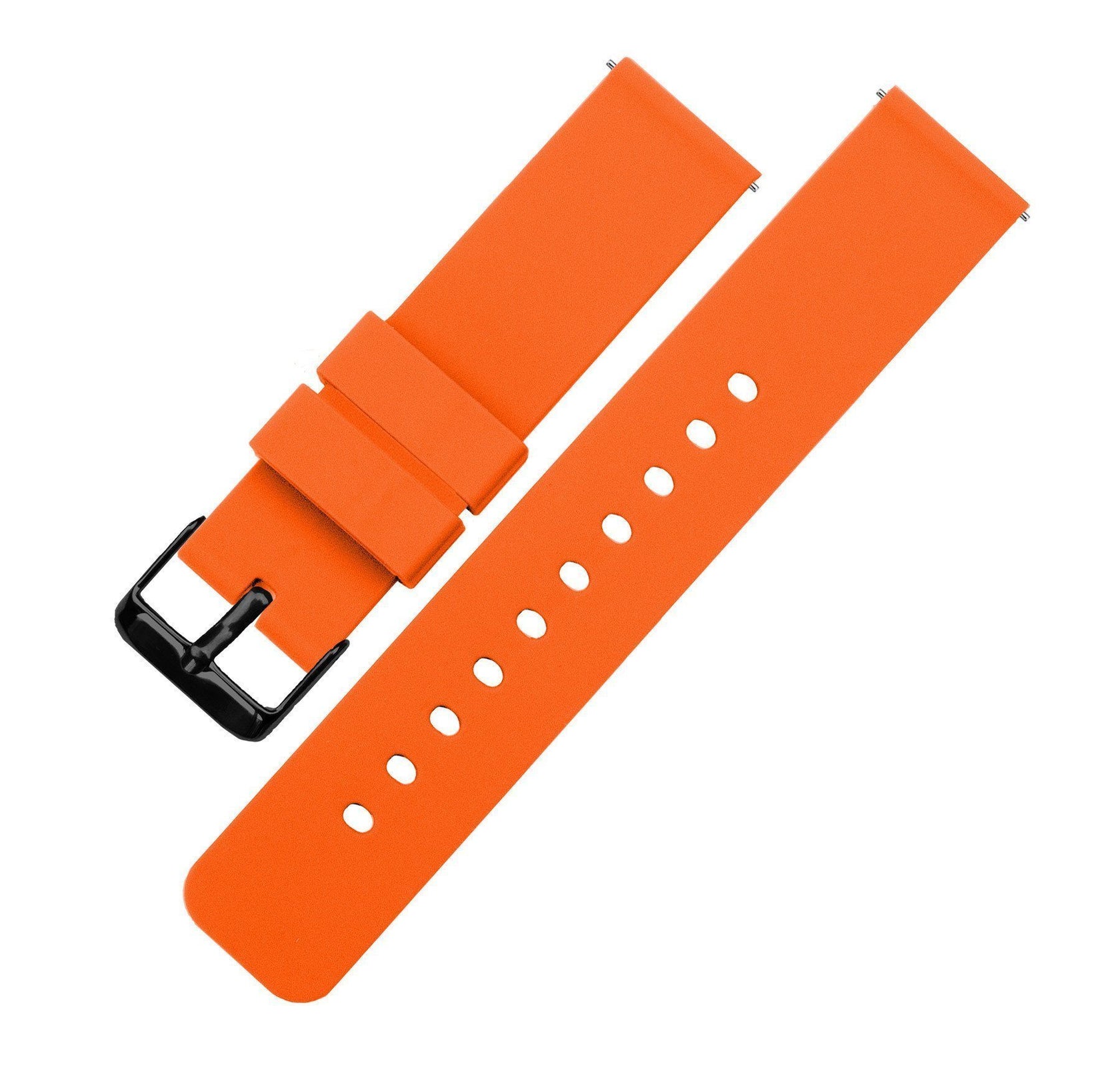 Orange Silicone Watch Band Easy Release Rubber Watch Straps BARTON