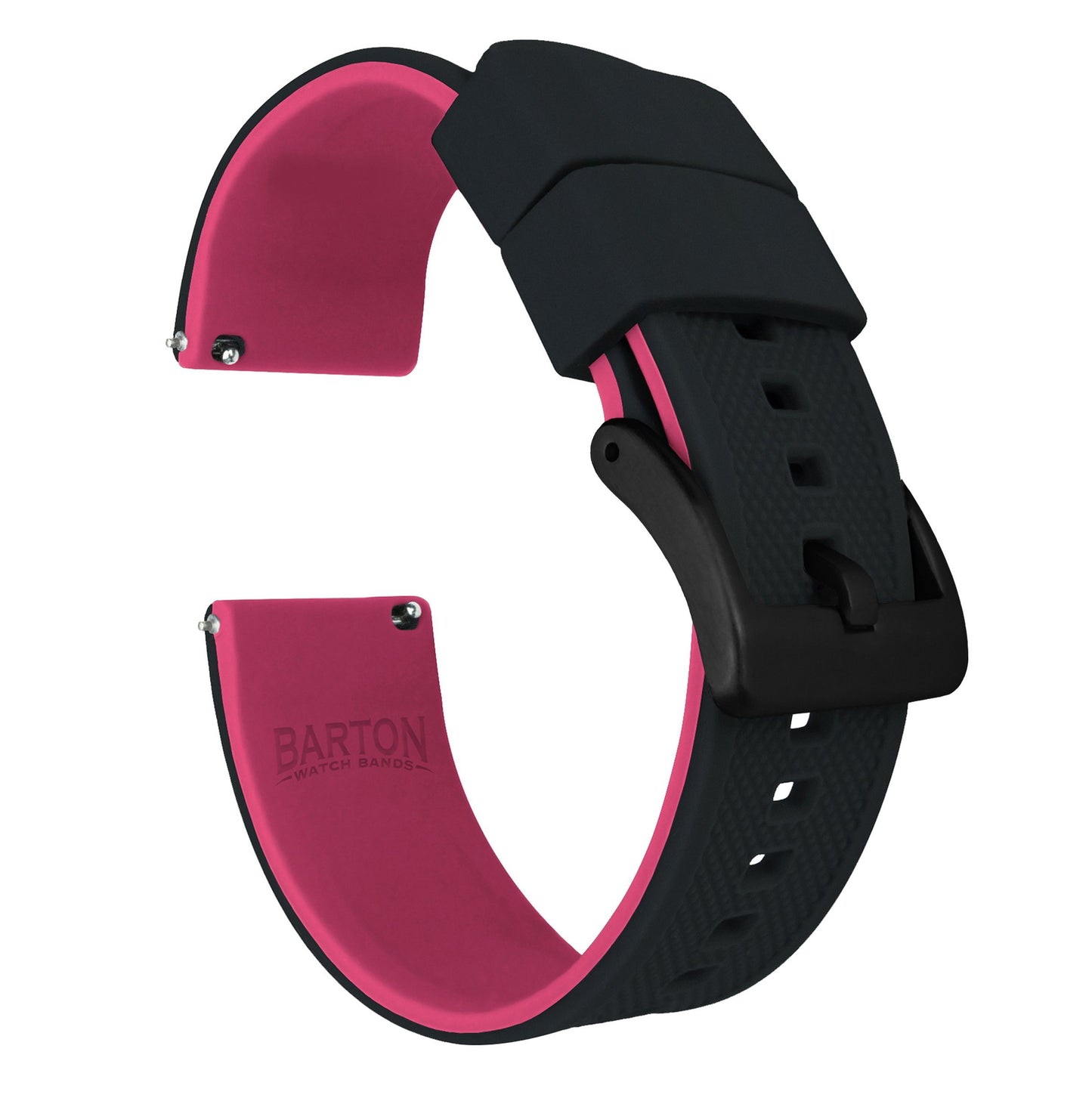 Samsung Galaxy Watch Active 2 | Elite Silicone | Black Top / Pink Bottom - Barton Watch Bands