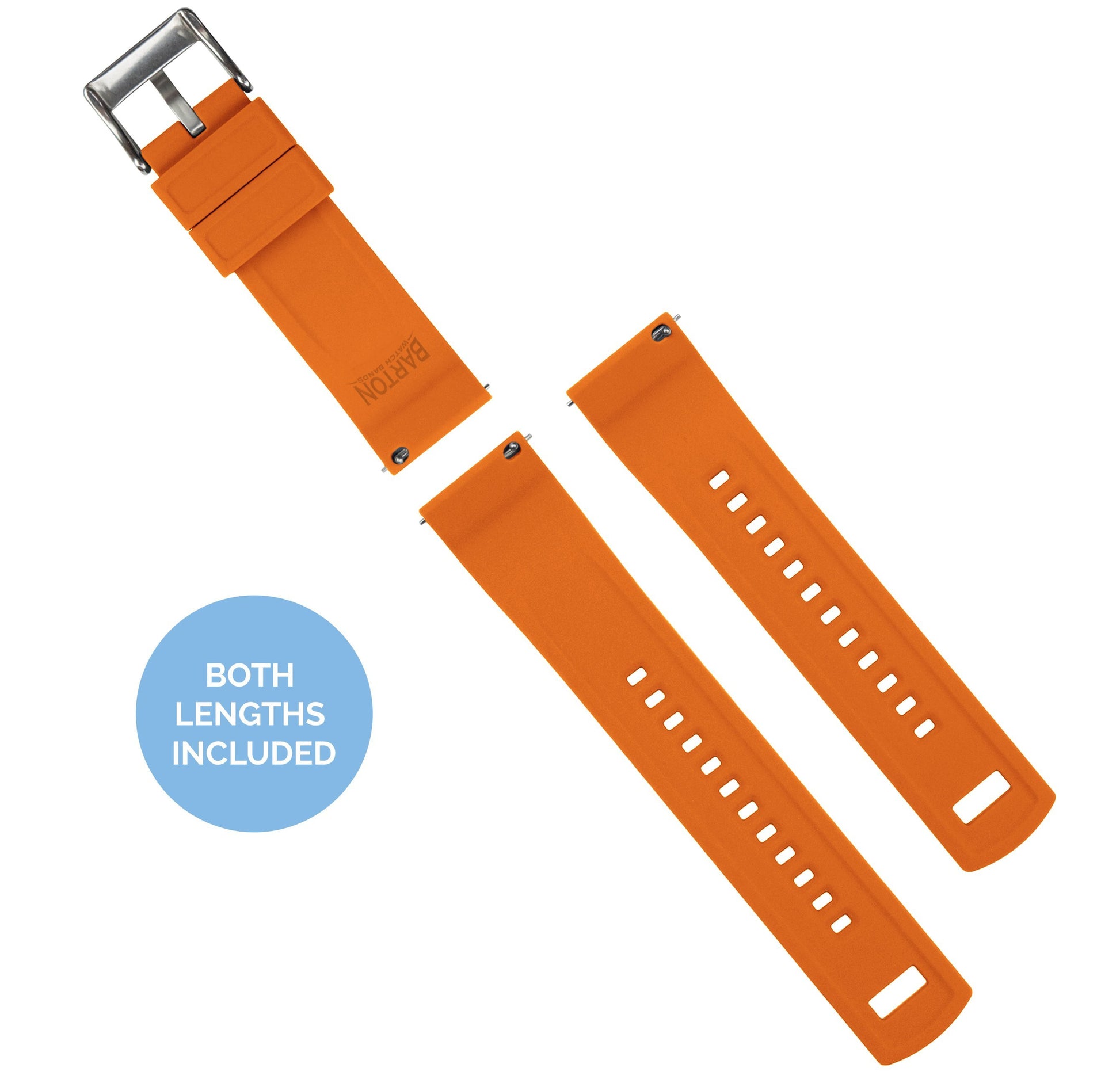 Samsung Galaxy Watch Active 2 | Elite Silicone | Black Top / Pumpkin Orange Bottom - Barton Watch Bands