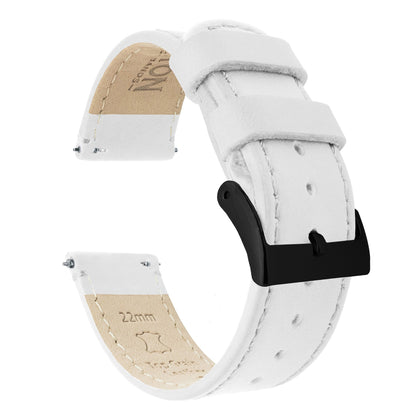 Samsung Galaxy Watch Active 2 | White Leather & Stitching - Barton Watch Bands