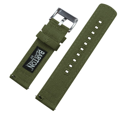 Samsung Galaxy Watch Active | Army Green Canvas - Barton Watch Bands
