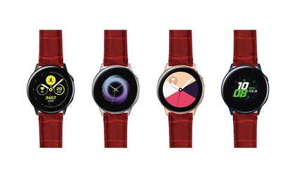 Samsung Galaxy Watch Active | Crimson Red Alligator Grain Leather - Barton Watch Bands