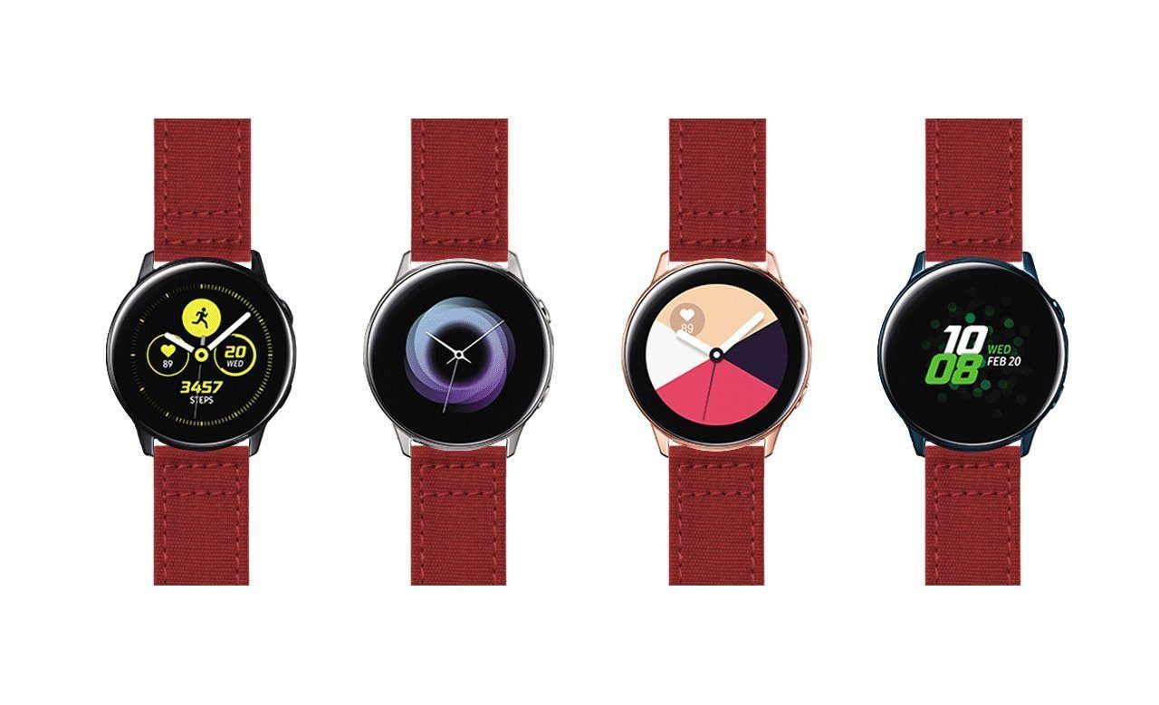 Samsung Galaxy Watch Active | Crimson Red Canvas - Barton Watch Bands