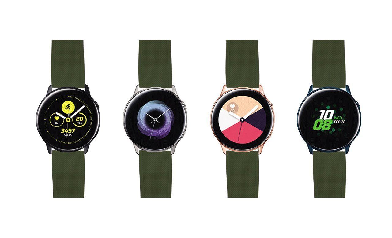 Samsung Galaxy Watch Active | Elite Silicone | Army Green Top / Black Bottom - Barton Watch Bands