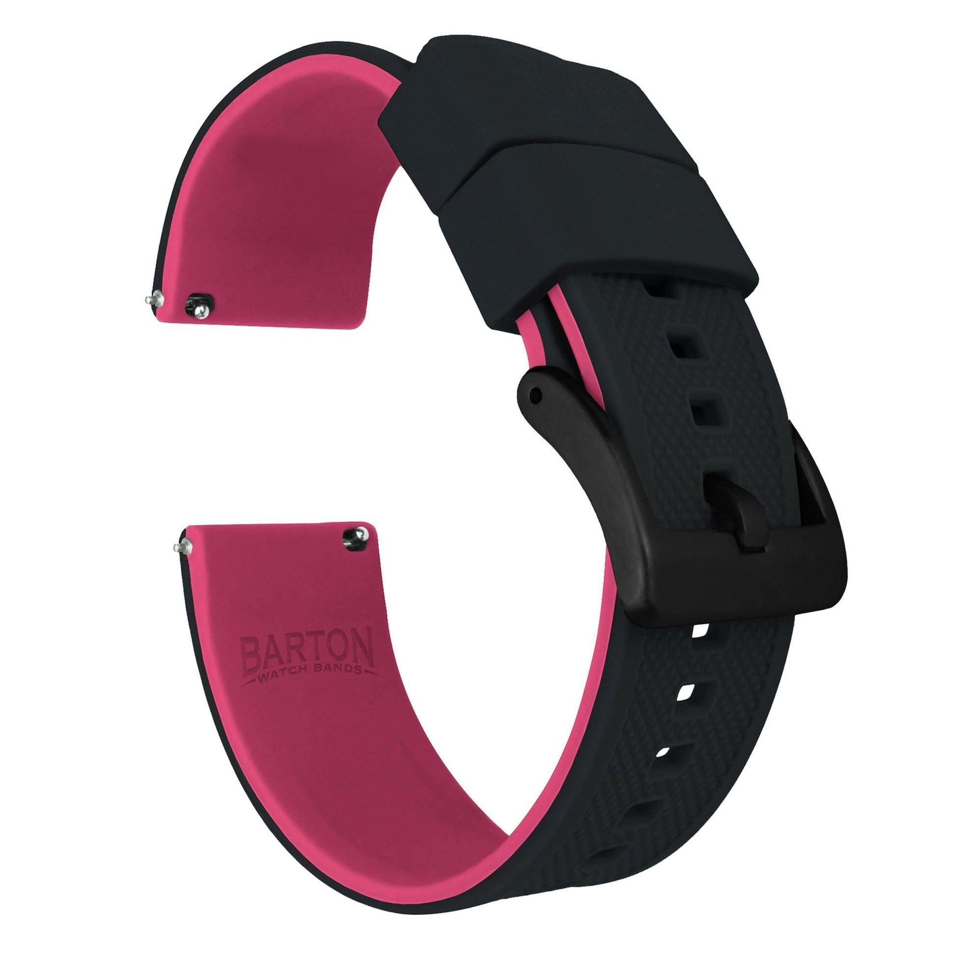 Samsung Galaxy Watch Active | Elite Silicone | Black Top / Pink Bottom - Barton Watch Bands