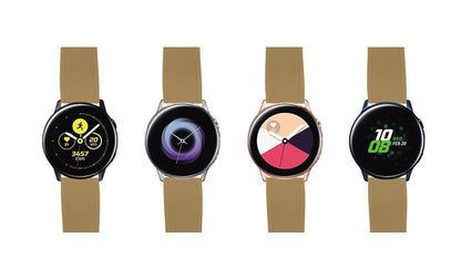 Samsung Galaxy Watch Active | Elite Silicone | Khaki Tan Top / Black Bottom - Barton Watch Bands