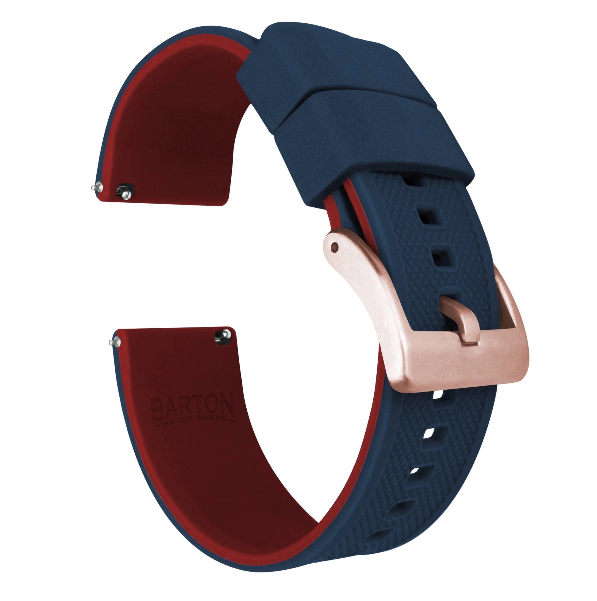Samsung Galaxy Watch Active | Elite Silicone | Navy Blue Top / Crimson Red Bottom - Barton Watch Bands
