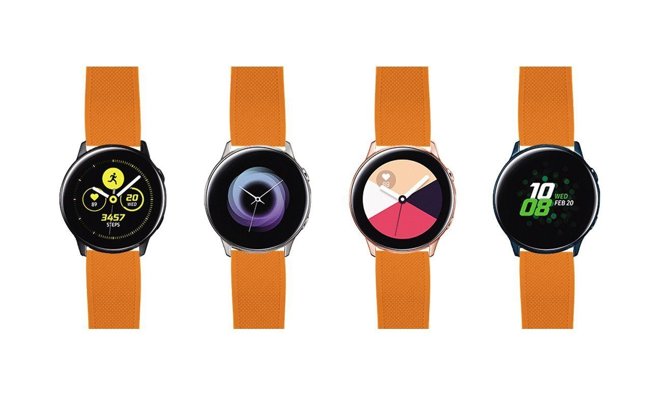 Samsung Galaxy Watch Active | Elite Silicone | Pumpkin Orange Top / Black Bottom - Barton Watch Bands