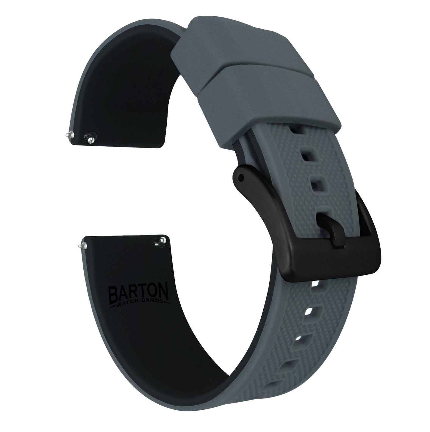 Samsung Galaxy Watch Active | Elite Silicone | Smoke Grey Top / Black Bottom - Barton Watch Bands