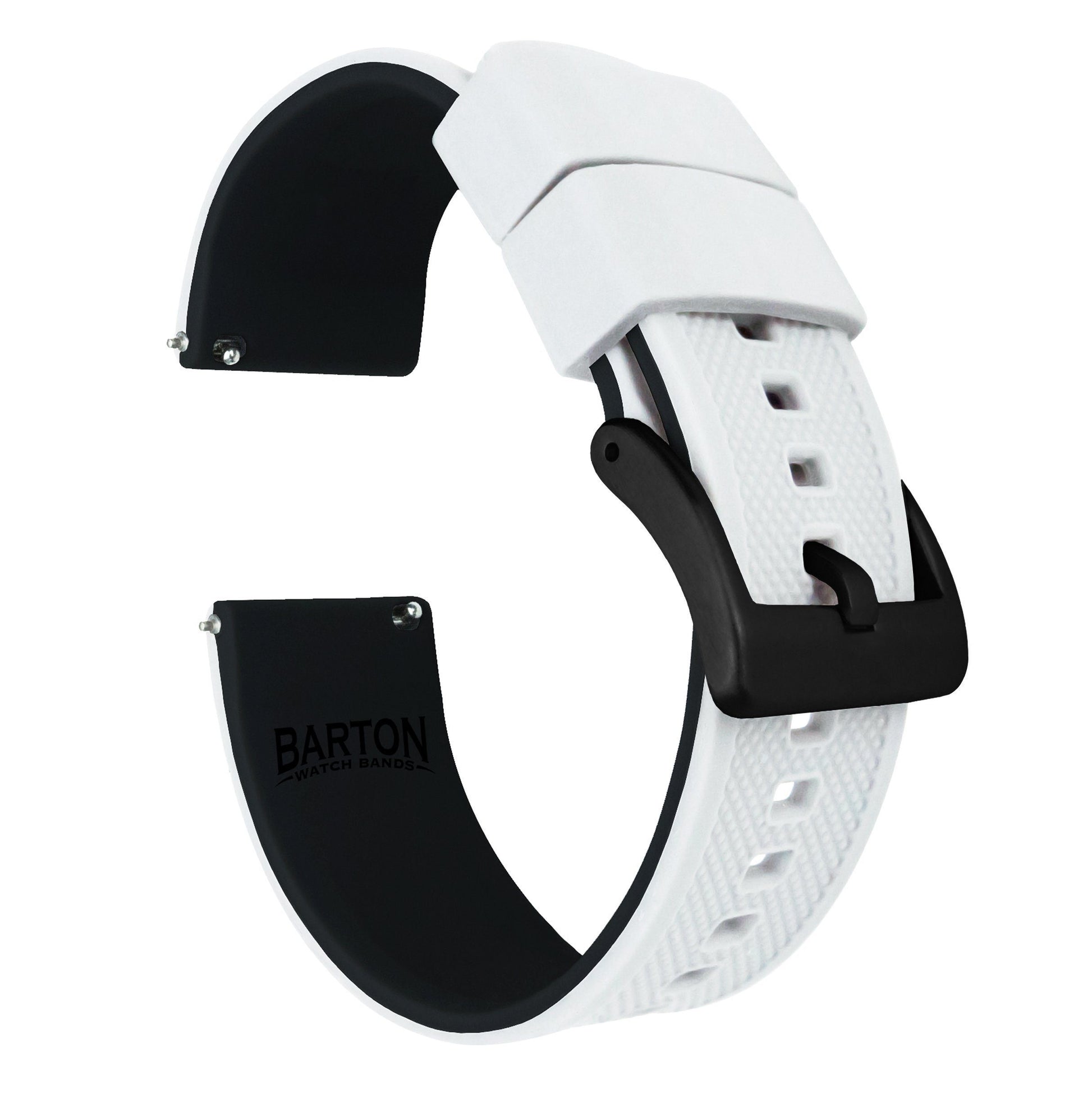 Samsung Galaxy Watch Active | Elite Silicone | White Top / Black Bottom - Barton Watch Bands