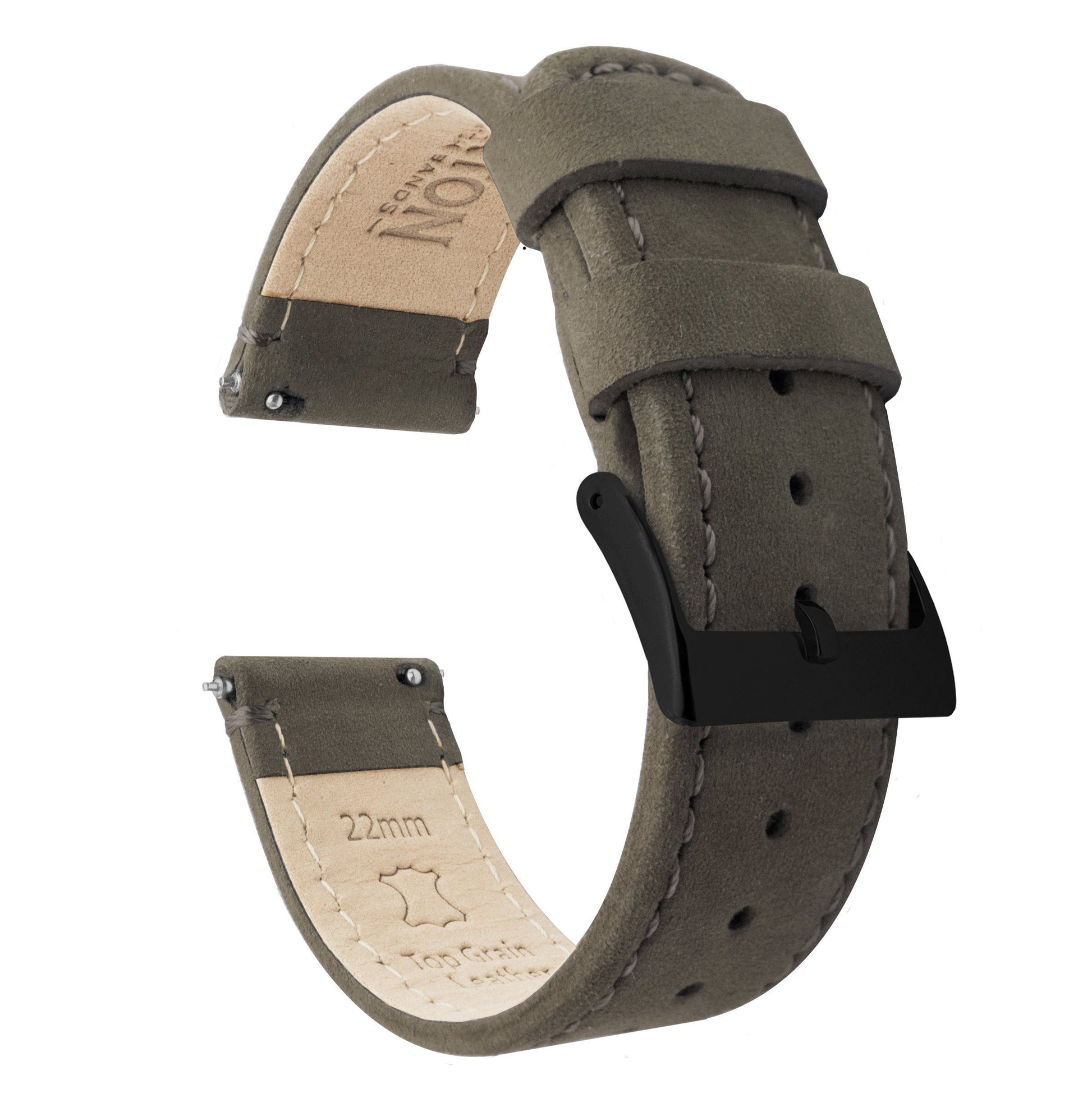Samsung Galaxy Watch Active | Espresso Brown Leather & Stitching - Barton Watch Bands