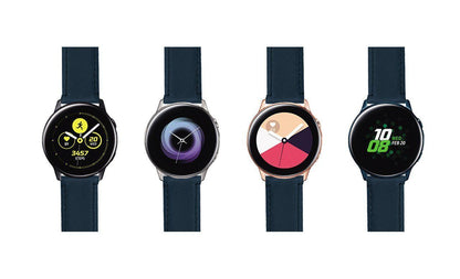 Samsung Galaxy Watch Active | Navy Blue Leather & Stitching - Barton Watch Bands