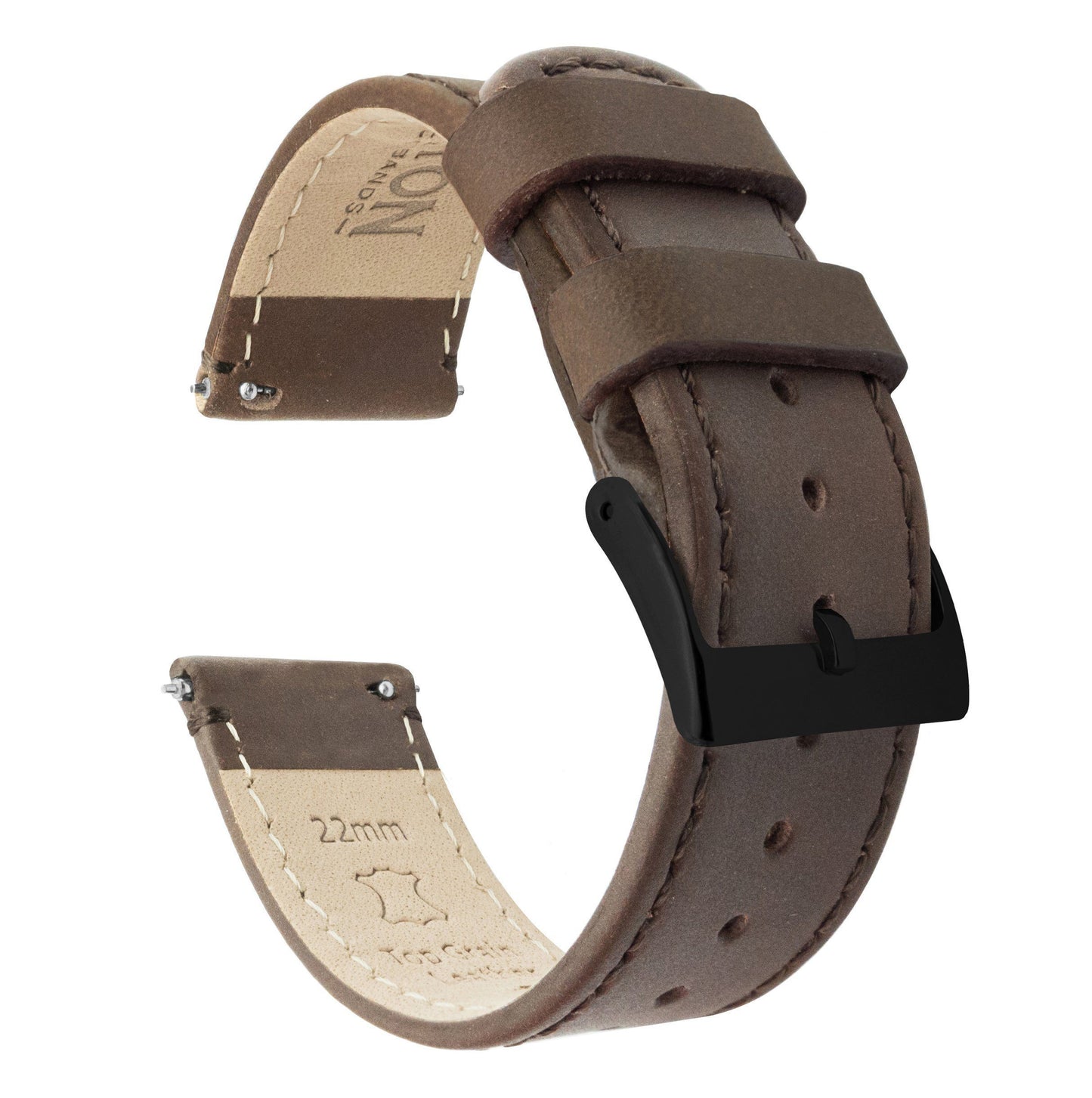 Samsung Galaxy Watch Active | Saddle Brown Leather & Stitching - Barton Watch Bands