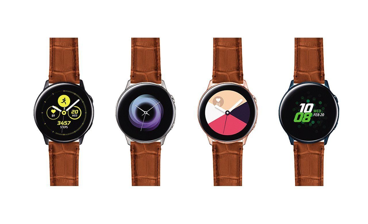 Samsung Galaxy Watch Active | Toffee Brown Alligator Grain Leather - Barton Watch Bands