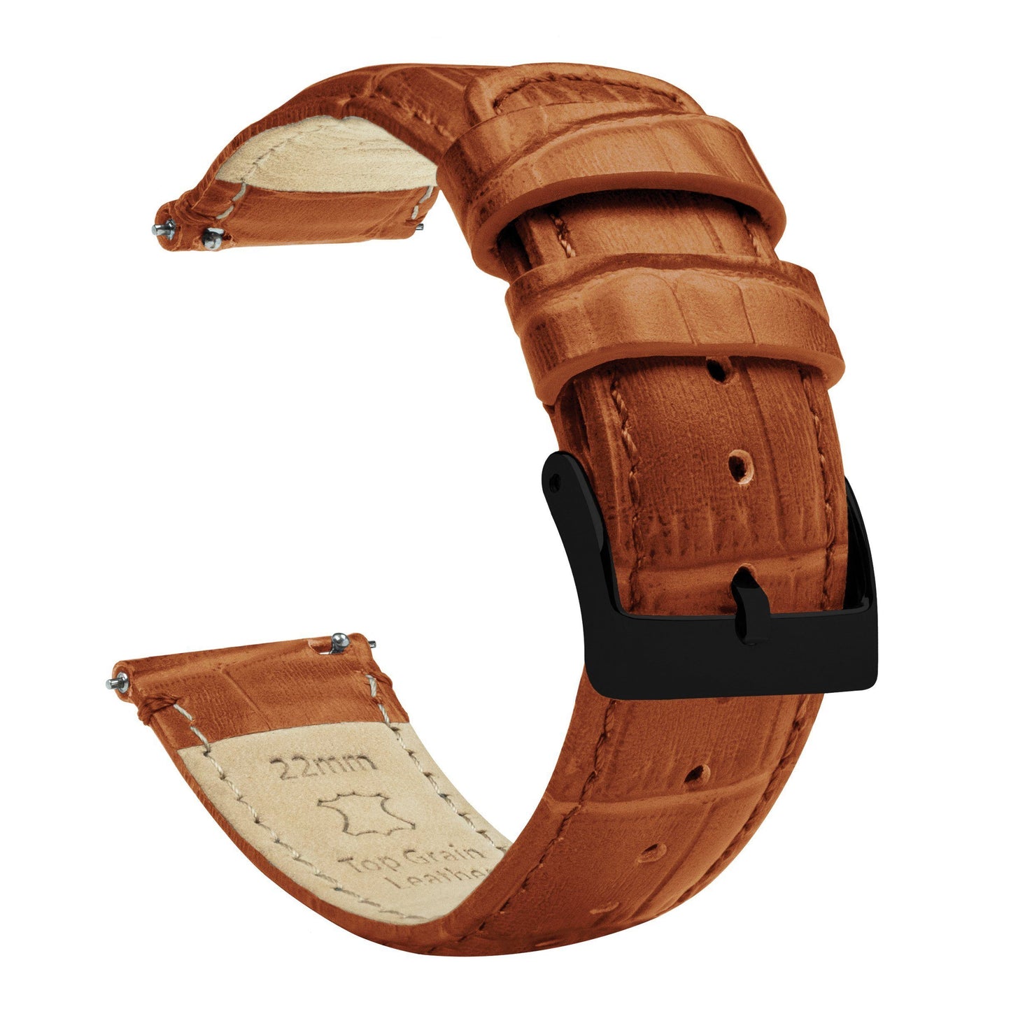 Samsung Galaxy Watch Active | Toffee Brown Alligator Grain Leather - Barton Watch Bands
