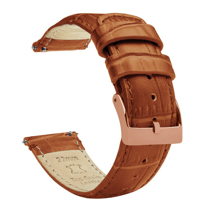 Samsung Galaxy Watch Active | Toffee Brown Alligator Grain Leather - Barton Watch Bands