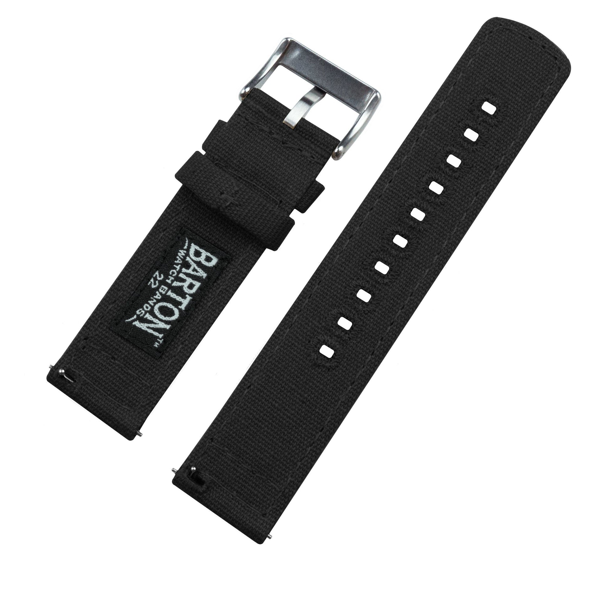 Canvas Watch Band / Strap Black | Crafted Canvas | Barton