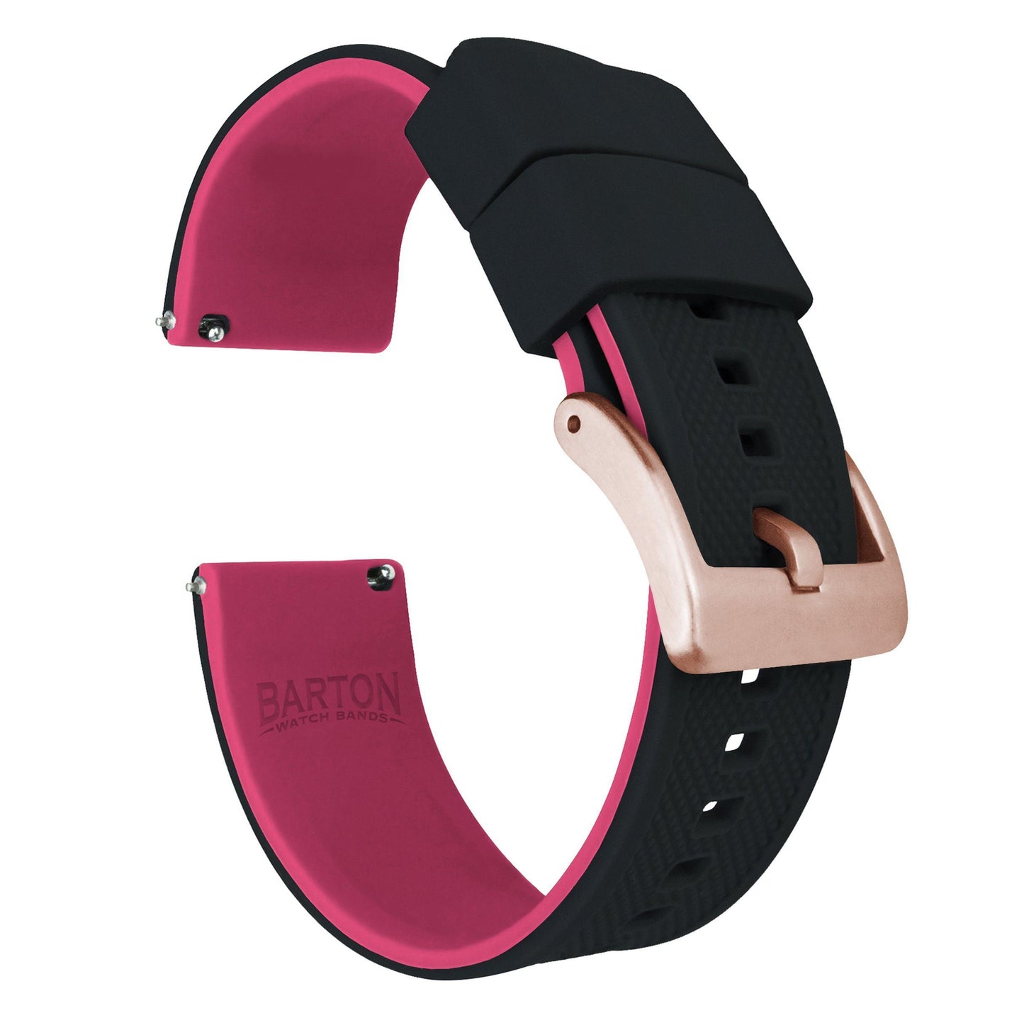 Samsung Galaxy Watch | Elite Silicone | Black Top / Pink Bottom - Barton Watch Bands