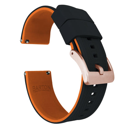 Samsung Galaxy Watch | Elite Silicone | Black Top / Pumpkin Orange Bottom - Barton Watch Bands