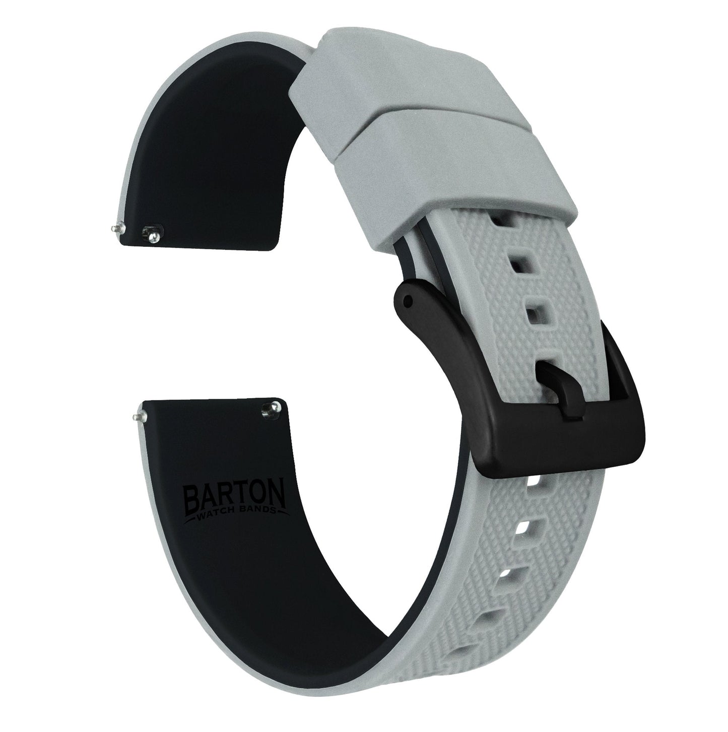 Samsung Galaxy Watch | Elite Silicone | Cool Grey Top / Black Bottom - Barton Watch Bands