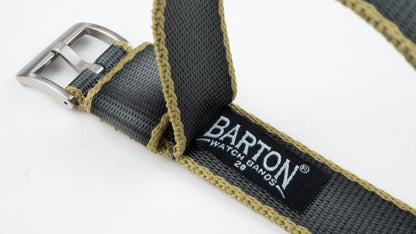 Slate Grey - Tan Edges | Elite Nylon NATO® style - Barton Watch Bands