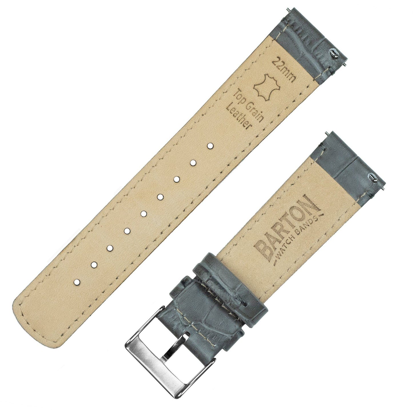 Smoke | Alligator Grain Leather - Barton Watch Bands