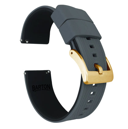 Smoke Grey Top / Black Bottom | Elite Silicone - Barton Watch Bands