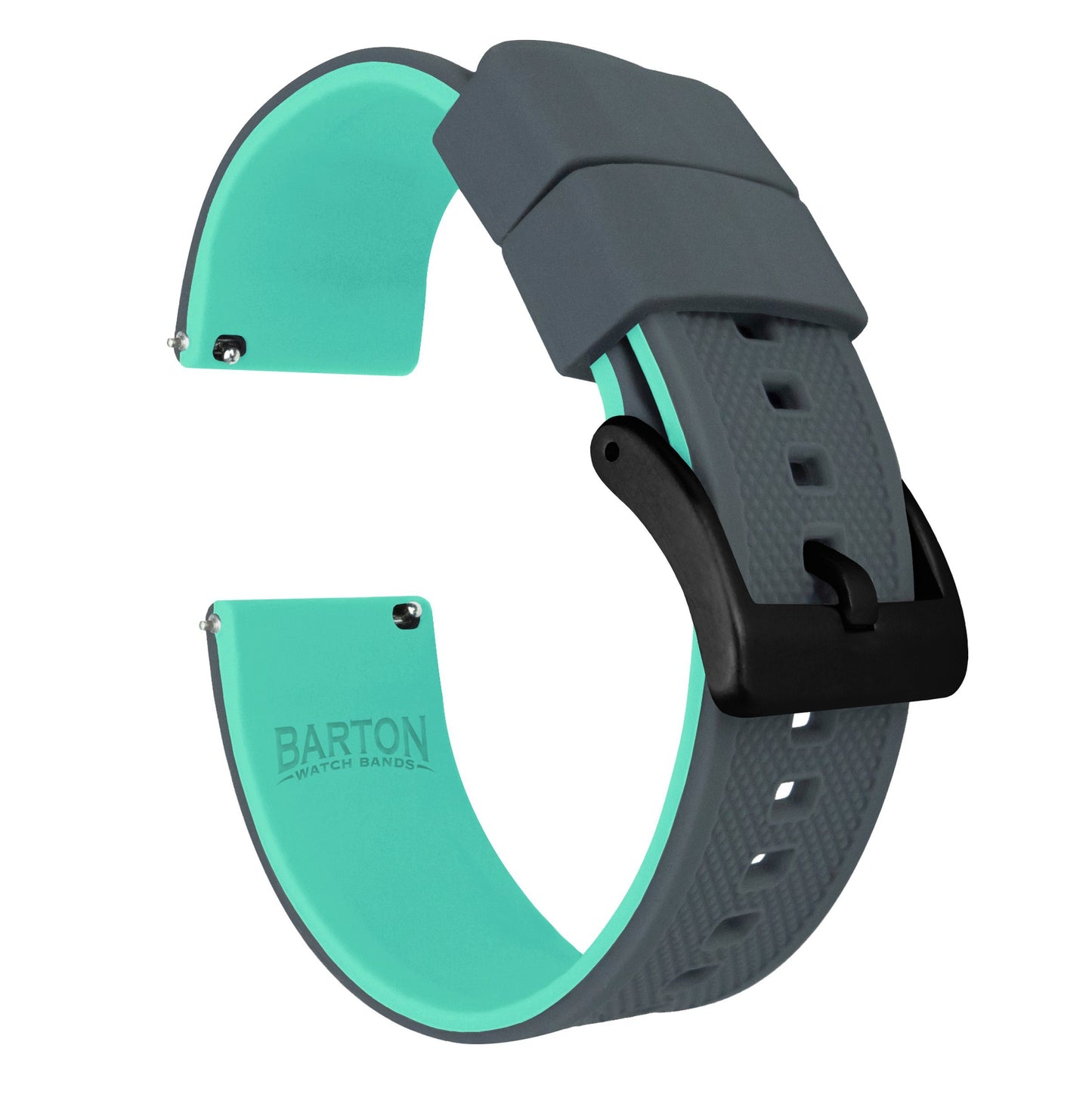 Smoke Grey Top / Mint Green Bottom | Elite Silicone - Barton Watch Bands