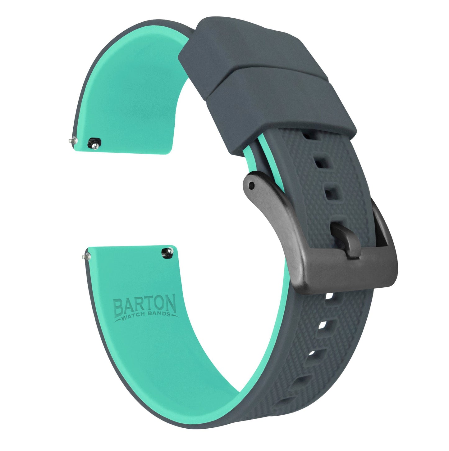 Smoke Grey Top / Mint Green Bottom | Elite Silicone - Barton Watch Bands