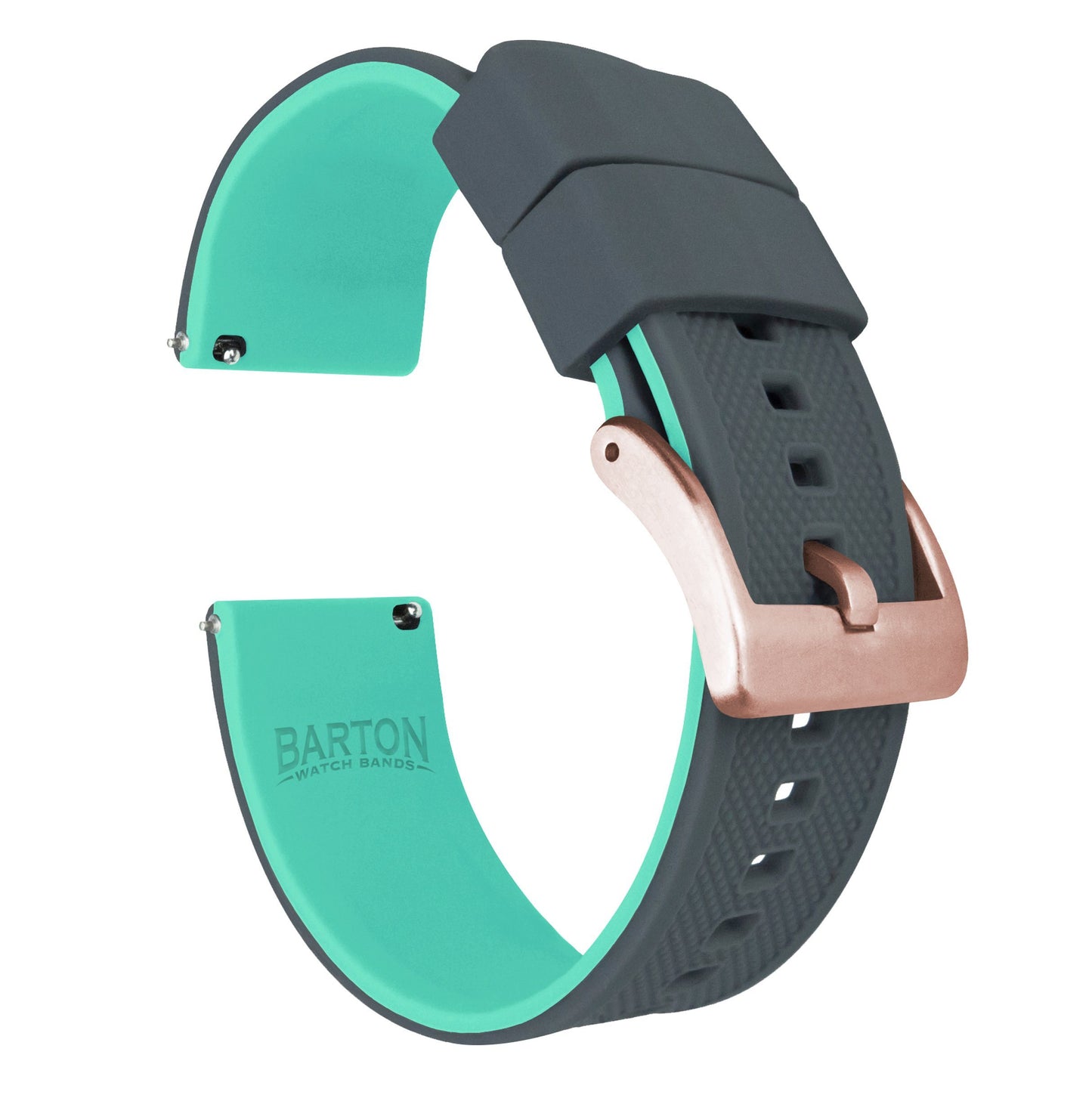 Smoke Grey Top / Mint Green Bottom | Elite Silicone - Barton Watch Bands