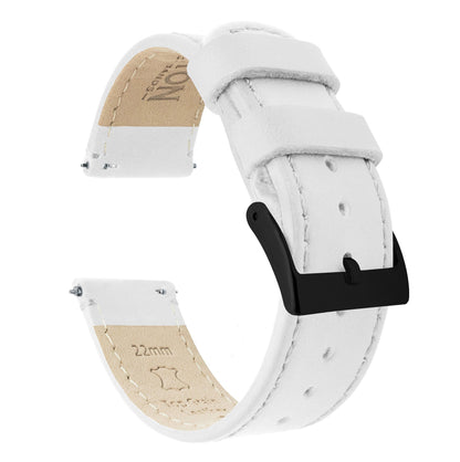 White Leather | White Stitching - Barton Watch Bands