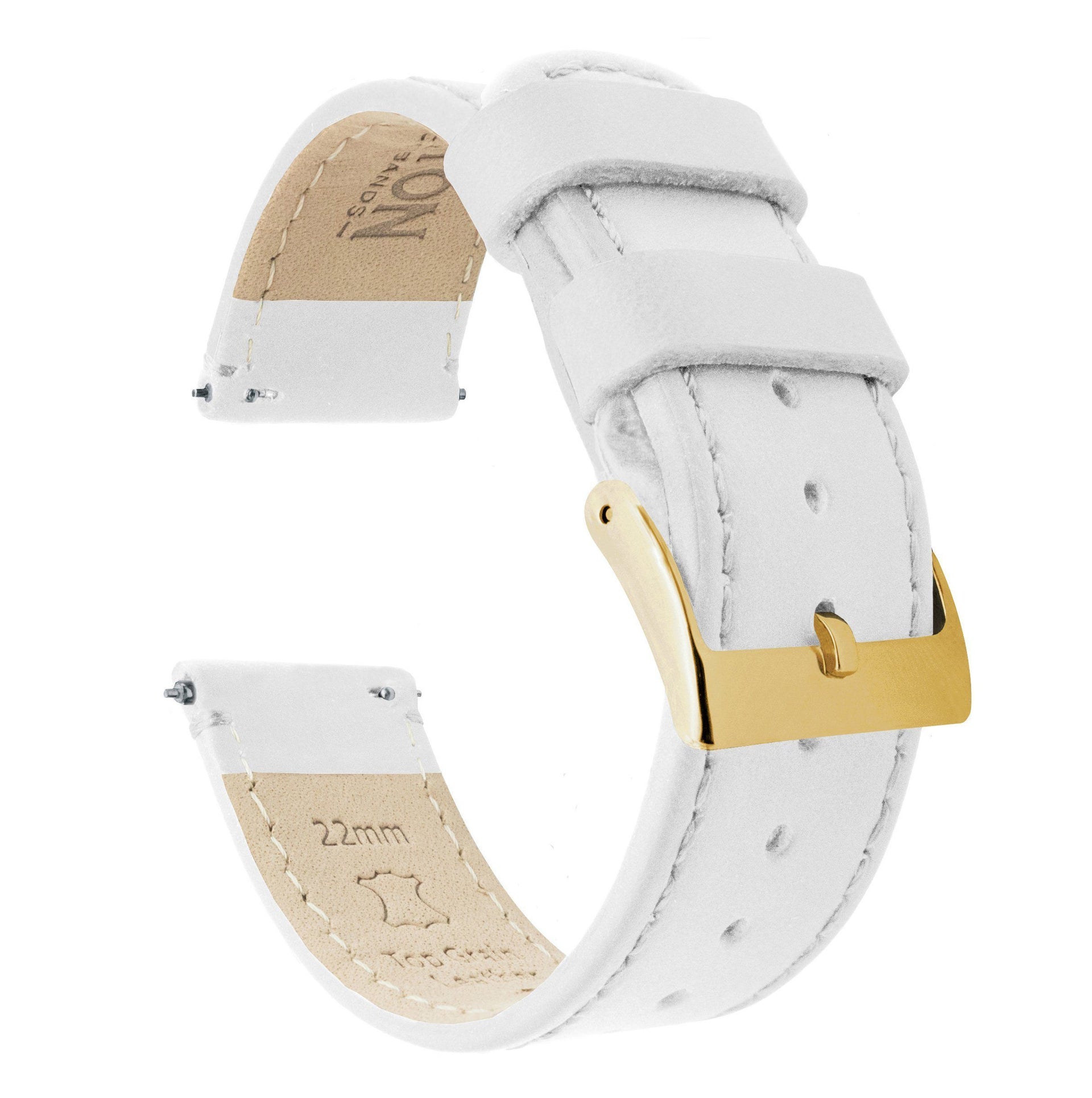 White Leather Watch Band Barton Watch Bands - Main Image