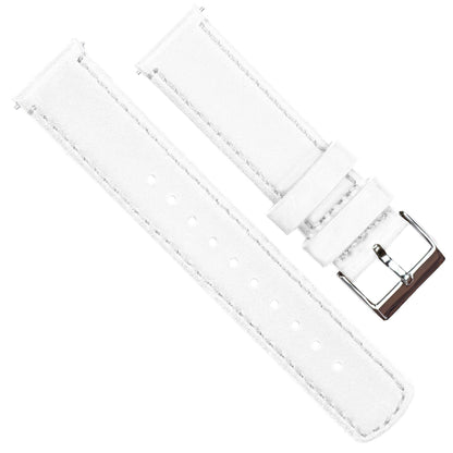 White Leather | White Stitching - Barton Watch Bands