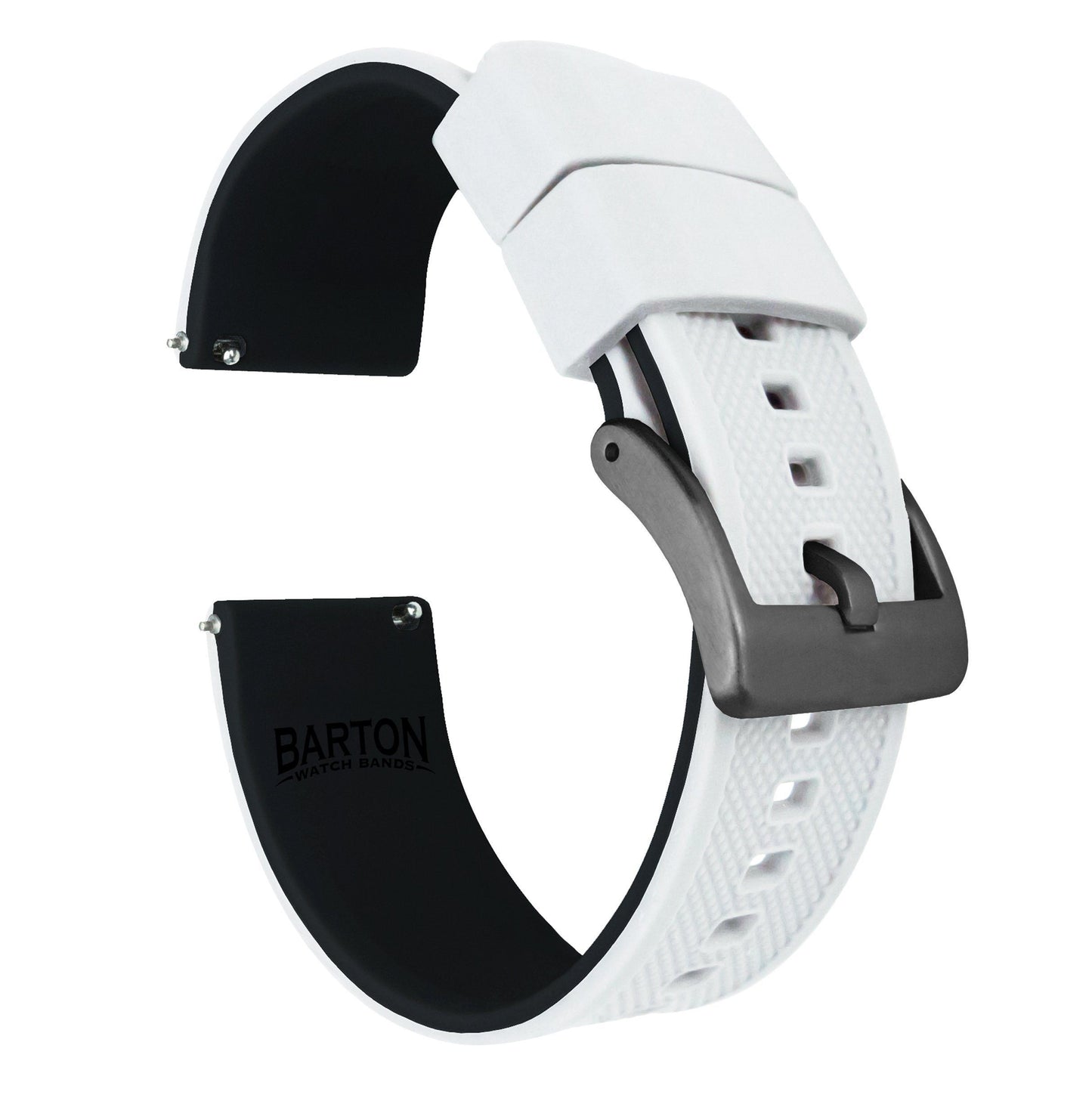 White Top / Black Bottom | Elite Silicone - Barton Watch Bands