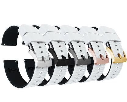 White Top / Black Bottom | Elite Silicone - Barton Watch Bands