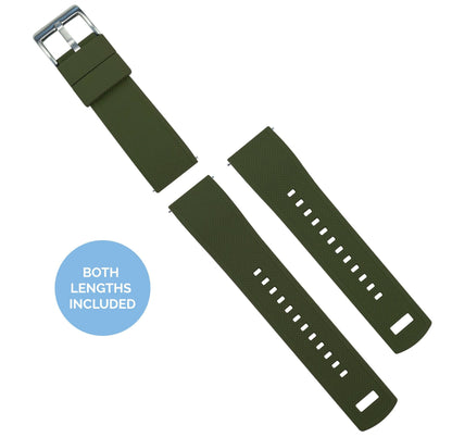 Withings Nokia Activité and Steel HR | Elite Silicone | Army Green Top / Black Bottom - Barton Watch Bands