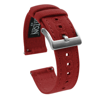 Zenwatch & Zenwatch 2 | Crimson Red Canvas - Barton Watch Bands