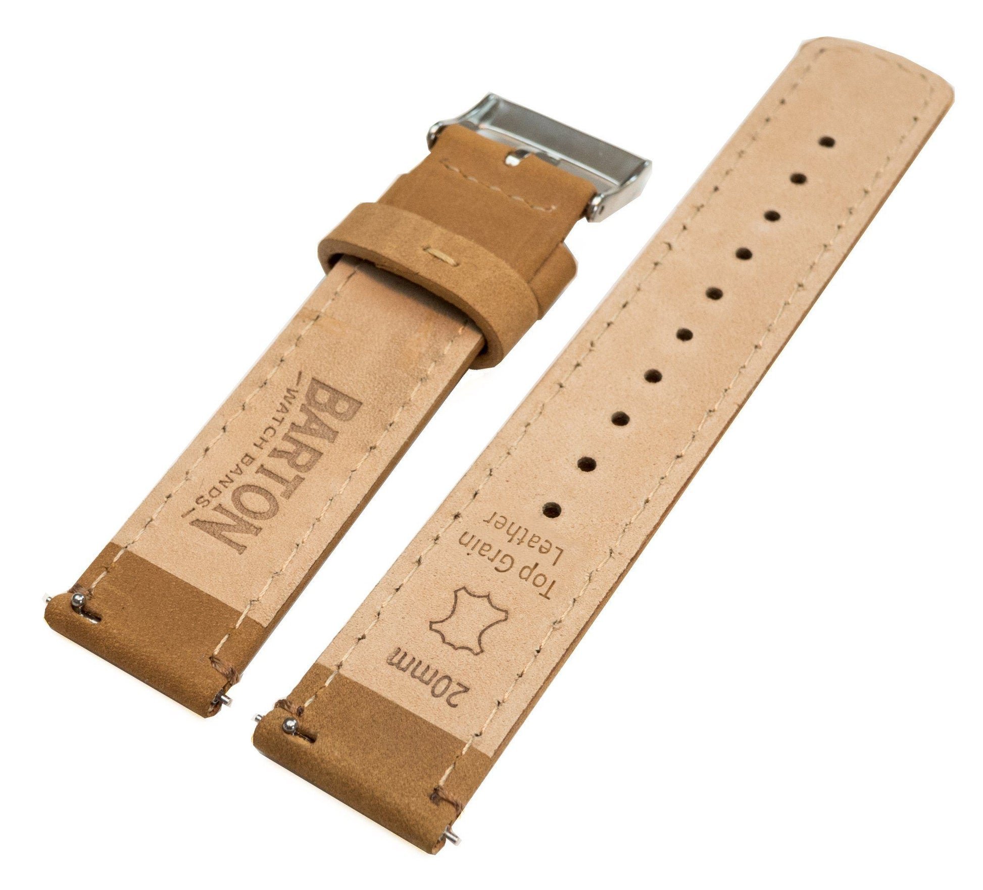 Zenwatch & Zenwatch 2 | Gingerbread Brown Leather & Stitching - Barton Watch Bands