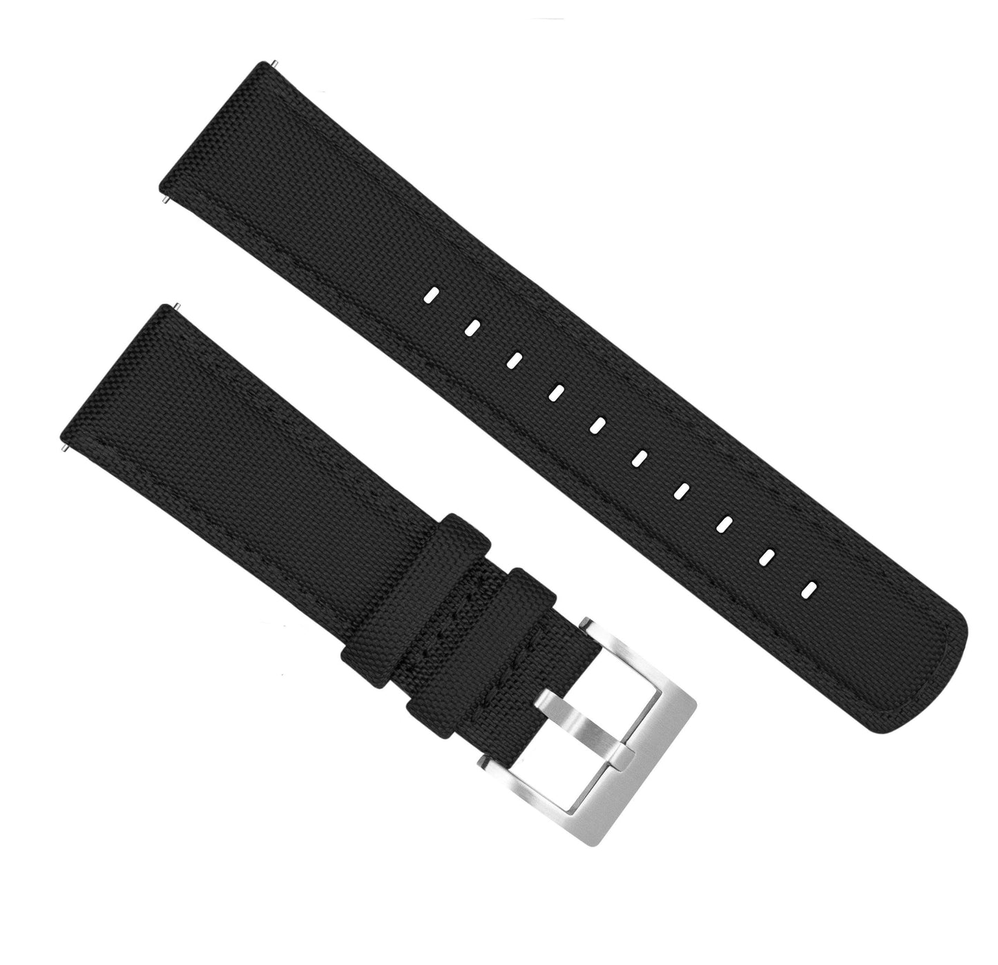 Zenwatch & Zenwatch 2 | Sailcloth Quick Release | Black - Barton Watch Bands