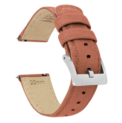 Zenwatch & Zenwatch 2 | Sailcloth Quick Release | Copper Orange - Barton Watch Bands