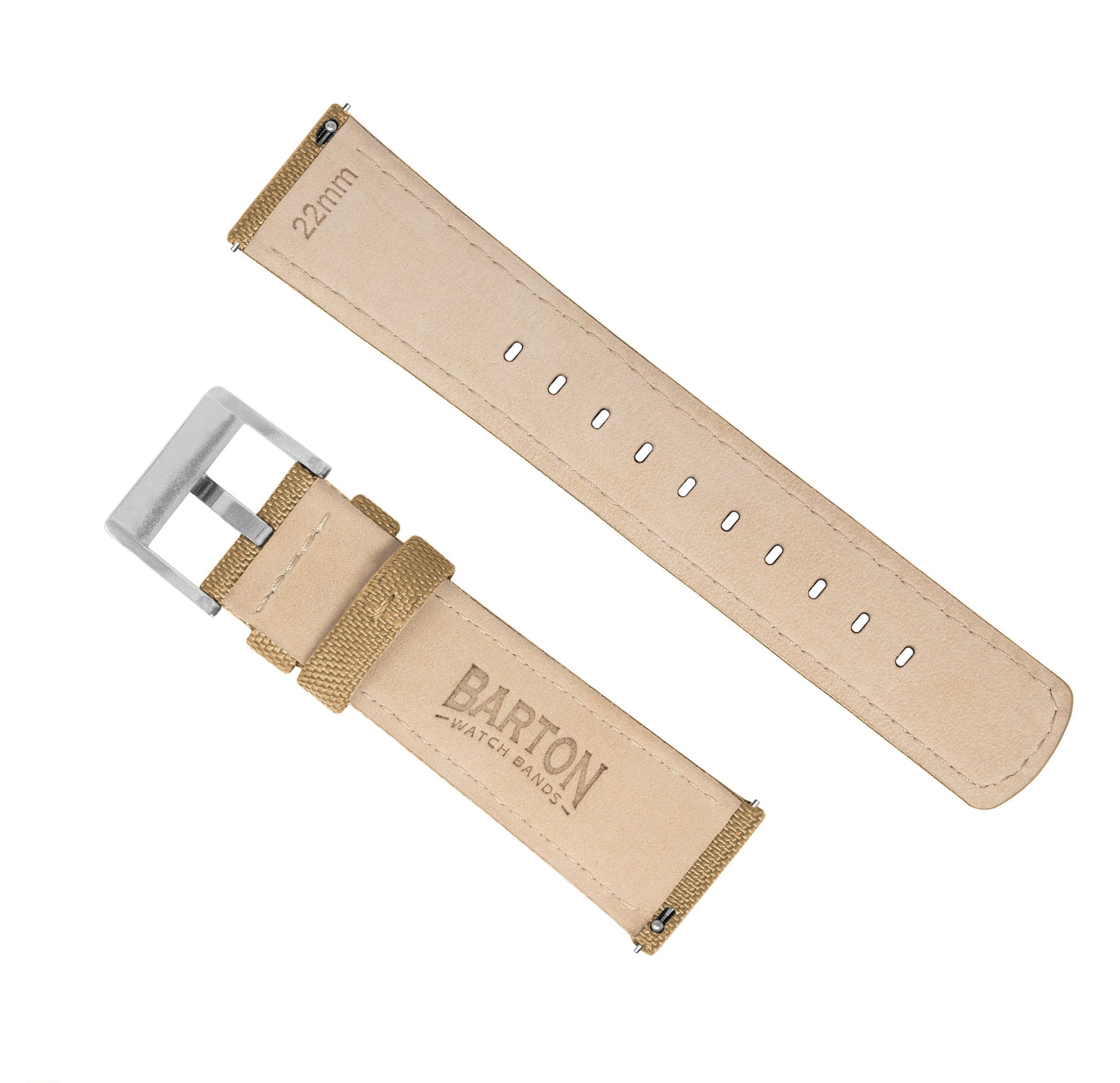 Zenwatch & Zenwatch 2 | Sailcloth Quick Release | Khaki Tan - Barton Watch Bands